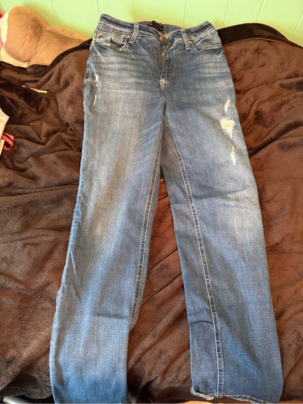 Maurices Faded Blue High-Rise Wide Leg Jeans